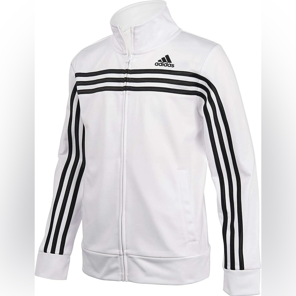 YOUTH ADIDAS WHITE ZIP-UP